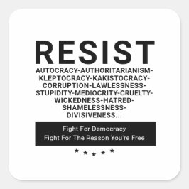 Pegatina Cuadrada Resistir