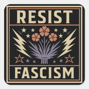 PEGATINA CUADRADA RESISTIR EL FASCISMO