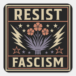 PEGATINA CUADRADA RESISTIR EL FASCISMO
