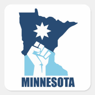 Pegatina Cuadrada Resistir Minnesota Puño en Alto