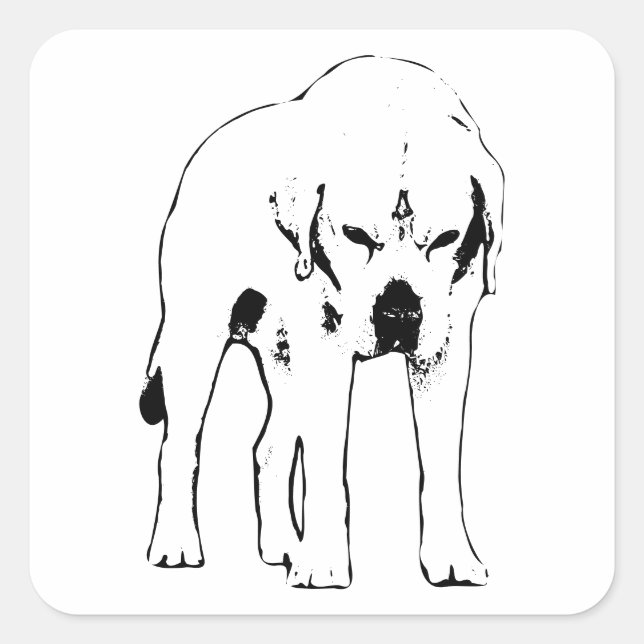 Pegatina Cuadrada Respetar el radio (Anverso)