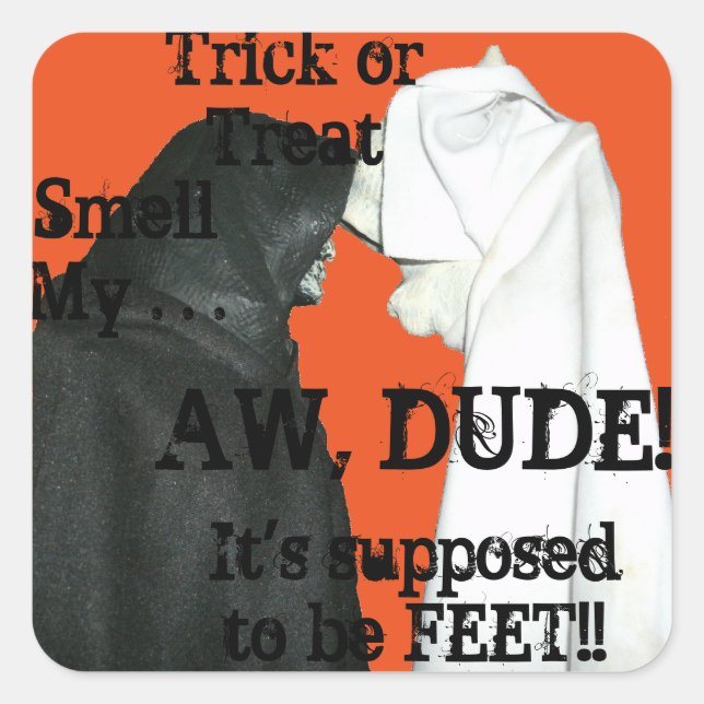 Pegatina Cuadrada Respiración mala (Anverso)