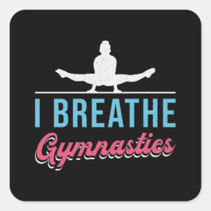 Pegatina Cuadrada Respiro la gimnasia de Acrobat Bars Gymnast