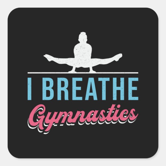 Pegatina Cuadrada Respiro la gimnasia de Acrobat Bars Gymnast (Anverso)