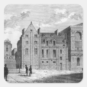 Pegatina Cuadrada Restos de la universidad de Montaigu, c.1850