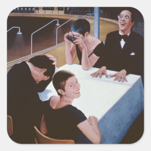 Pegatina Cuadrada Resultado inmediato el an o 80