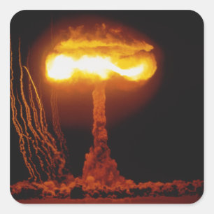 Pegatina Cuadrada Resultado Knothole, acontecimiento de la operació