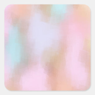 Pegatina Cuadrada Resumen Art Pastel Colores Rojo Naranja Amarillo A