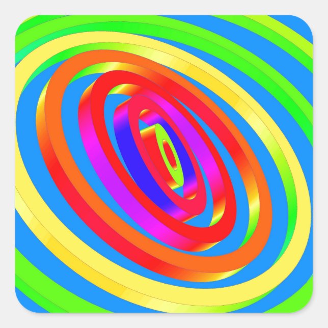 Pegatina Cuadrada Resumen de arte (Anverso)