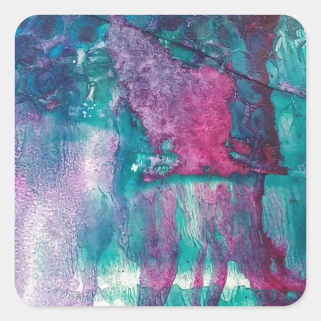 Pegatina Cuadrada Resumen de derrame de tinta (Anverso)