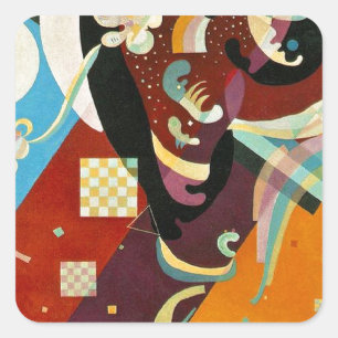 Pegatina Cuadrada Resumen de Kandinsky Composición IX