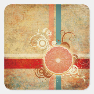 Pegatina Cuadrada Resumen de sectores cítricos