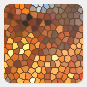 Pegatina Cuadrada Resumen del mosaico de otoño