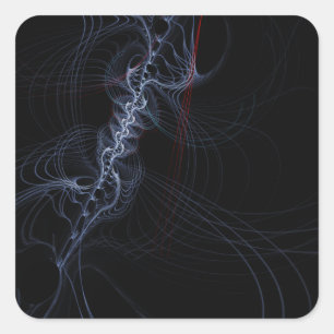 Pegatina Cuadrada Resumen digital de ballet Arte fractal