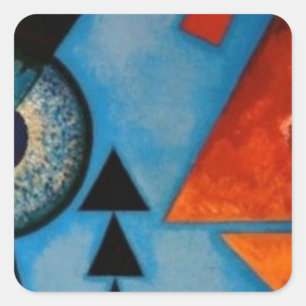 Pegatina Cuadrada Resumen duro suave de Kandinsky