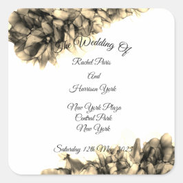 Pegatina Cuadrada Resumen moderno boda de niebla elegante y natural