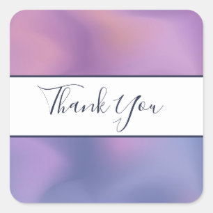 Pegatina Cuadrada Resumen moderno morado y rosado de baño gracias