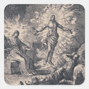 Pegatina Cuadrada Resurrección de Jesucristo por Jan Luyken
