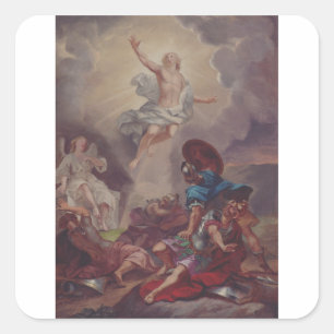 Pegatina Cuadrada Resurrección de Jesús por Berndt Abraham Godenhjel