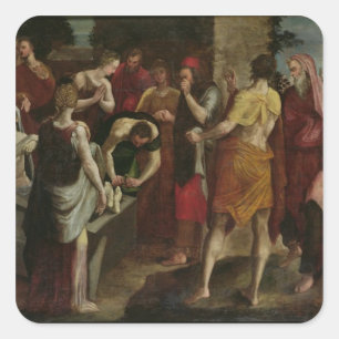 Pegatina Cuadrada Resurrección de Lázaro 2