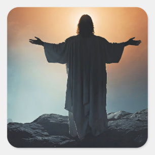 Pegatina Cuadrada Resurrección y Ascensión