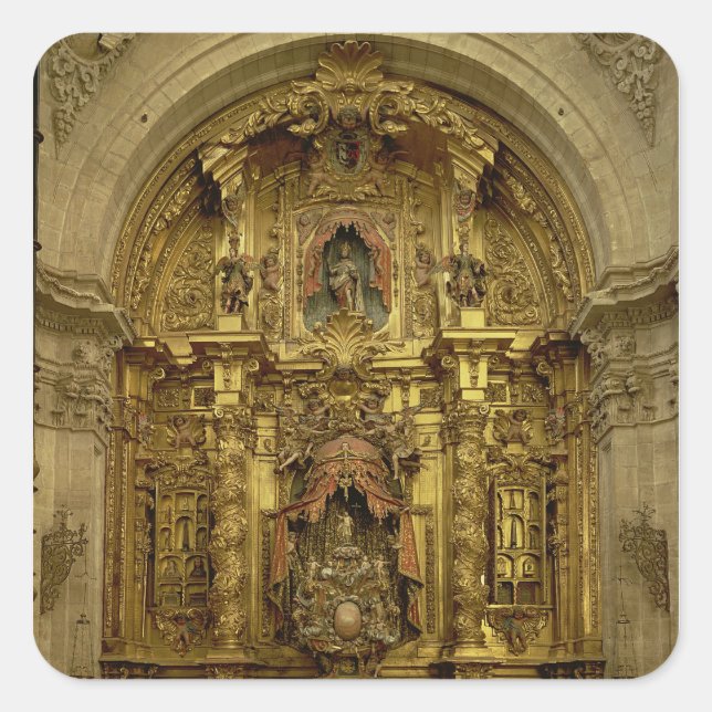 Pegatina Cuadrada Retable de la Capilla del Sacramento (Anverso)