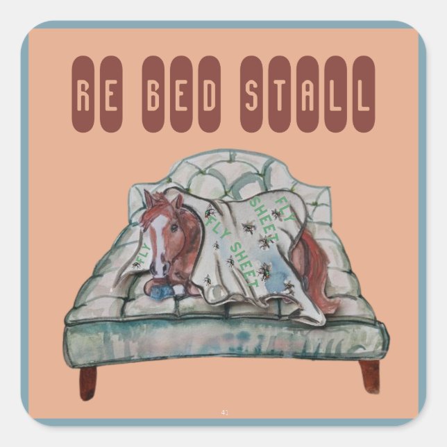 Pegatina Cuadrada retener la cama de la historia de las botas de mos (Anverso)