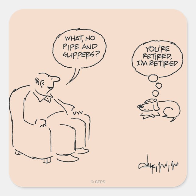 Pegatina Cuadrada Retirado (Anverso)