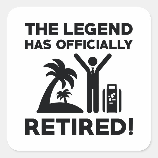 Pegatina Cuadrada Retirado oficialmente (Anverso)