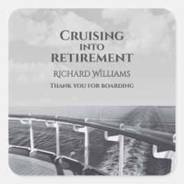 Pegatina Cuadrada Retirement Cruising into Retirement Cruise Ship 