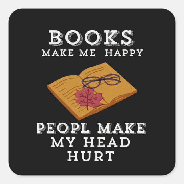 Pegatina Cuadrada Retiro de lectura de otoño (Anverso)