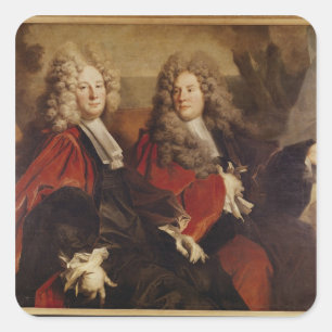 Pegatina Cuadrada Retrato de Alderman Hugues Desnots