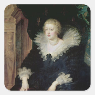 Pegatina Cuadrada Retrato de Anne de Austria c.1622