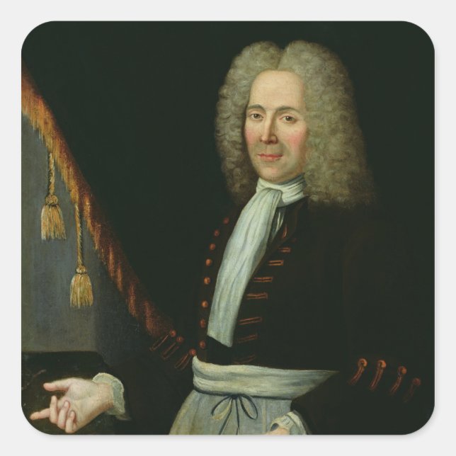 Pegatina Cuadrada Retrato de Antoine Thibault (Anverso)