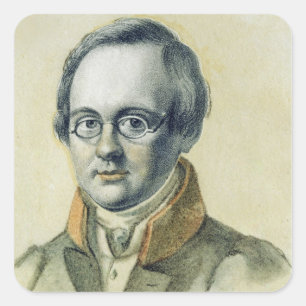 Pegatina Cuadrada Retrato de Antón A. Delvig, 1830