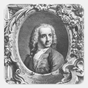 Pegatina Cuadrada Retrato de Antonio Canaletto