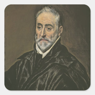 Pegatina Cuadrada Retrato de Antonio de Covarrubias y Leiva (1514-1