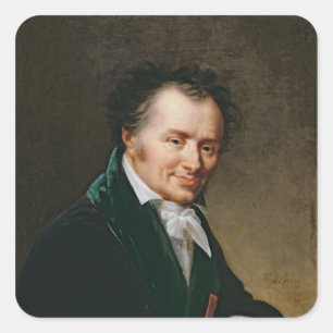 Pegatina Cuadrada Retrato de barón Denon, 1808 de Dominique Vivant