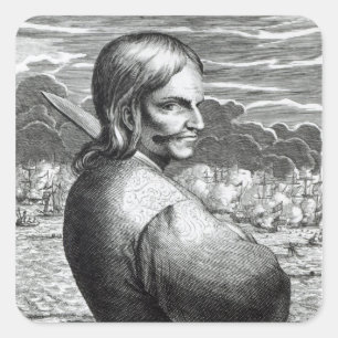 Pegatina Cuadrada Retrato de Bartholomeus de Portuges