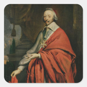 Pegatina Cuadrada Retrato de Cardinal de Richelieu