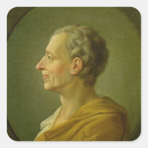 Pegatina Cuadrada Retrato de Charles de Montesquieu