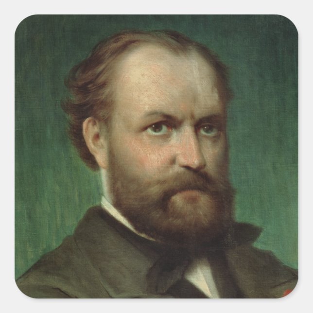 Pegatina Cuadrada Retrato de Charles Gounod (Anverso)