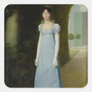 Pegatina Cuadrada Retrato de Charlotte Bonaparte 1808