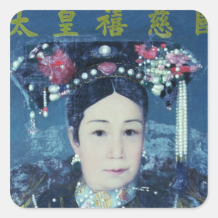 Pegatina Cuadrada Retrato de Cixi Emperatriz Dowager