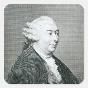 Pegatina Cuadrada Retrato de David Hume