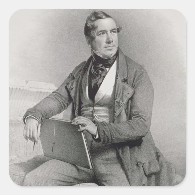 Pegatina Cuadrada Retrato de David Roberts (1796-1864) portada (Anverso)