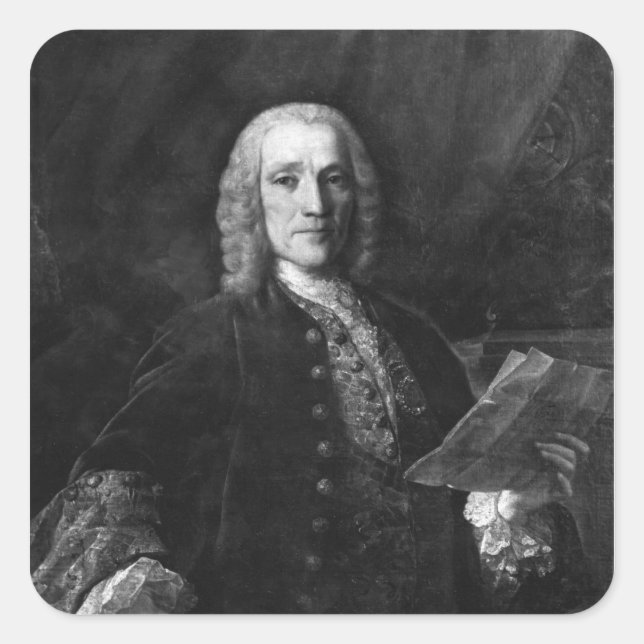 Pegatina Cuadrada Retrato de Domenico Scarlatti (Anverso)