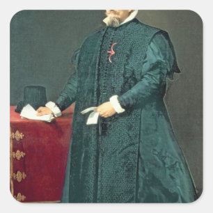 Pegatina Cuadrada Retrato de Don Diego de Corral y Arellano