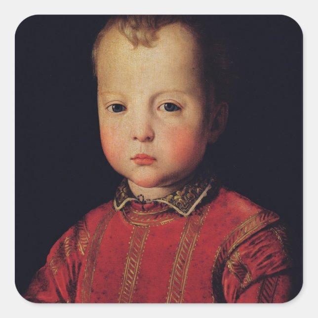 Pegatina Cuadrada Retrato de Don García (Anverso)