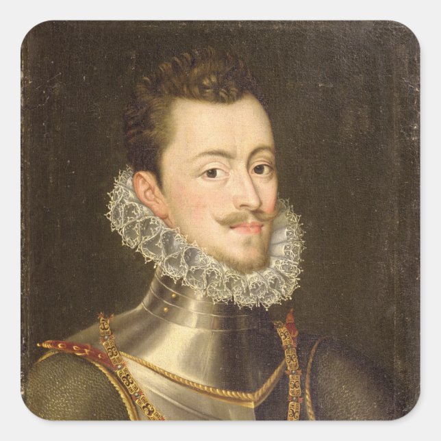 Pegatina Cuadrada Retrato de Don Juan de Austria (Anverso)